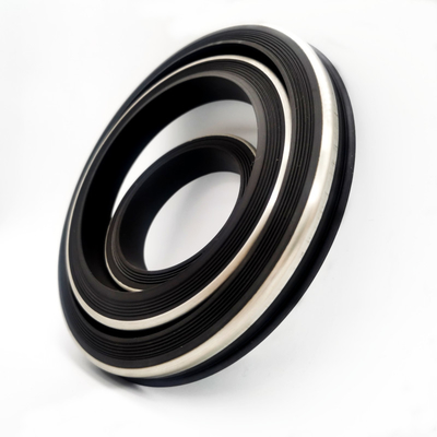 オイル&熱&化学耐性 NBR HNBR FKM PTFE ステンレスバックアップ付きブラックハンマーユニオンシール